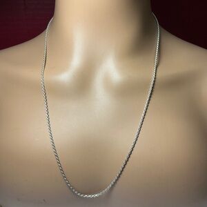 Sterling Silver Rope Style Necklace / Chain. 24 inches long